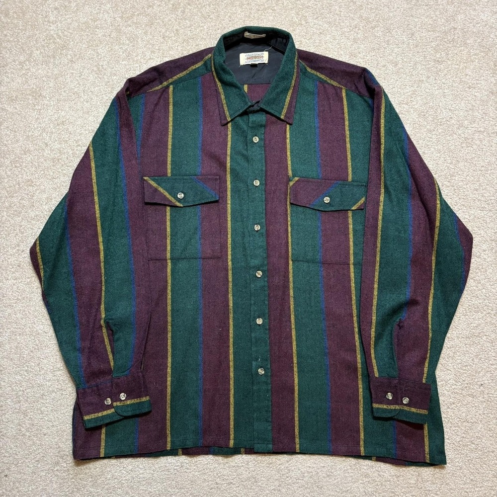 Vtg Midwest Clothing Co Shirt Mens XL Multicolor Striped Western Button Up 80s‎